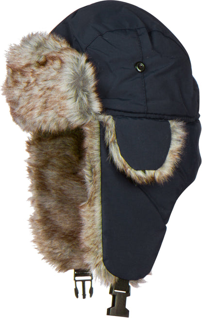 Sakkas Unisex Trooper Trapper Ushanka Hat Faux Fur Lined w / Ear Flaps Warm Russian Aviator Windproof Cold Weather Outdoors