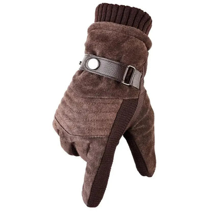Black Men Leather Touchscreen Gloves Winter Retro Driving Comfortable Warm Gloves Elegant Design Men Fashion Outdoor Gloves Cold Weather Gloves For Cycling & Driving