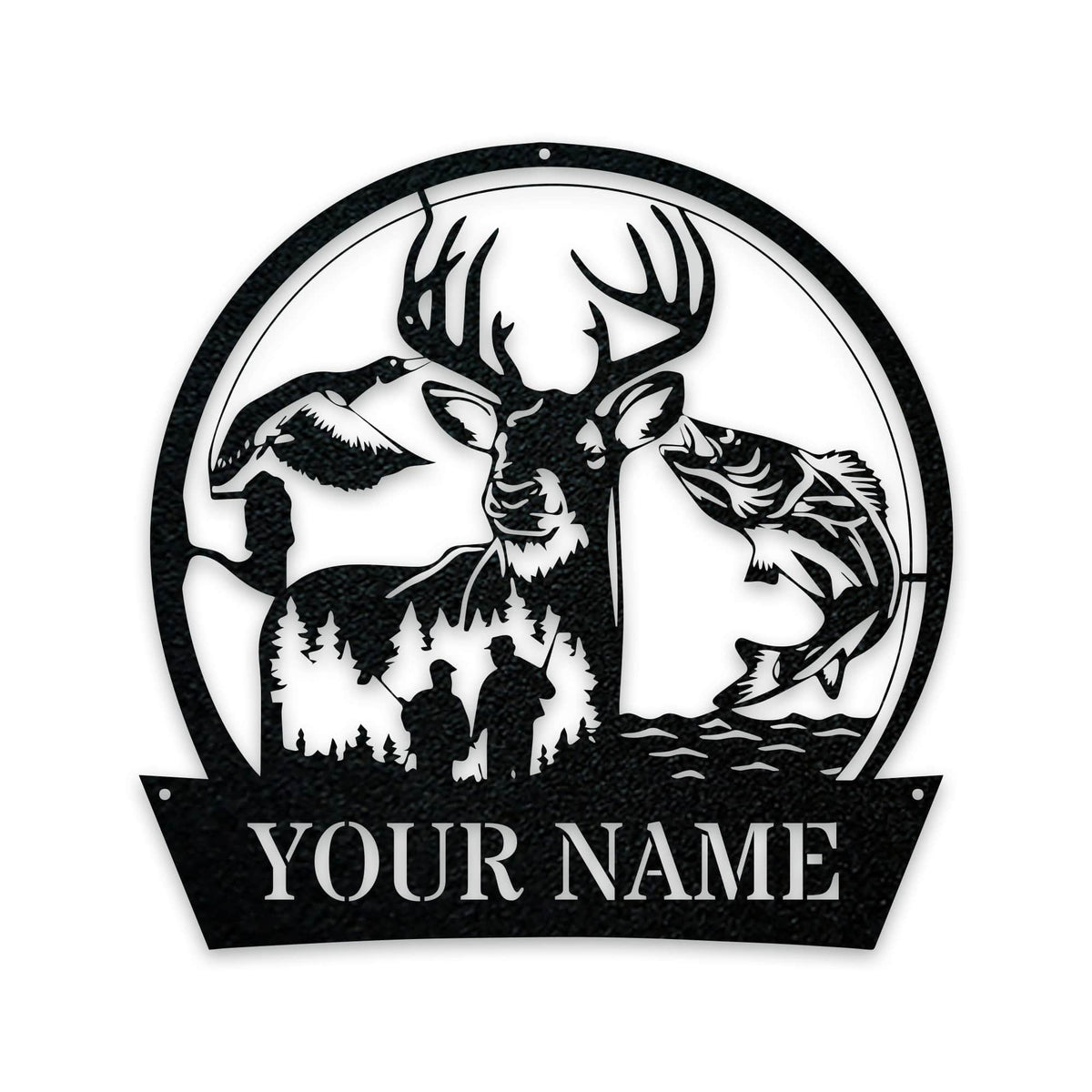 Great Outdoors Hunting Trio - Personalized Metal Sign