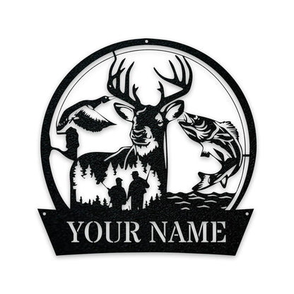 Great Outdoors Hunting Trio - Personalized Metal Sign