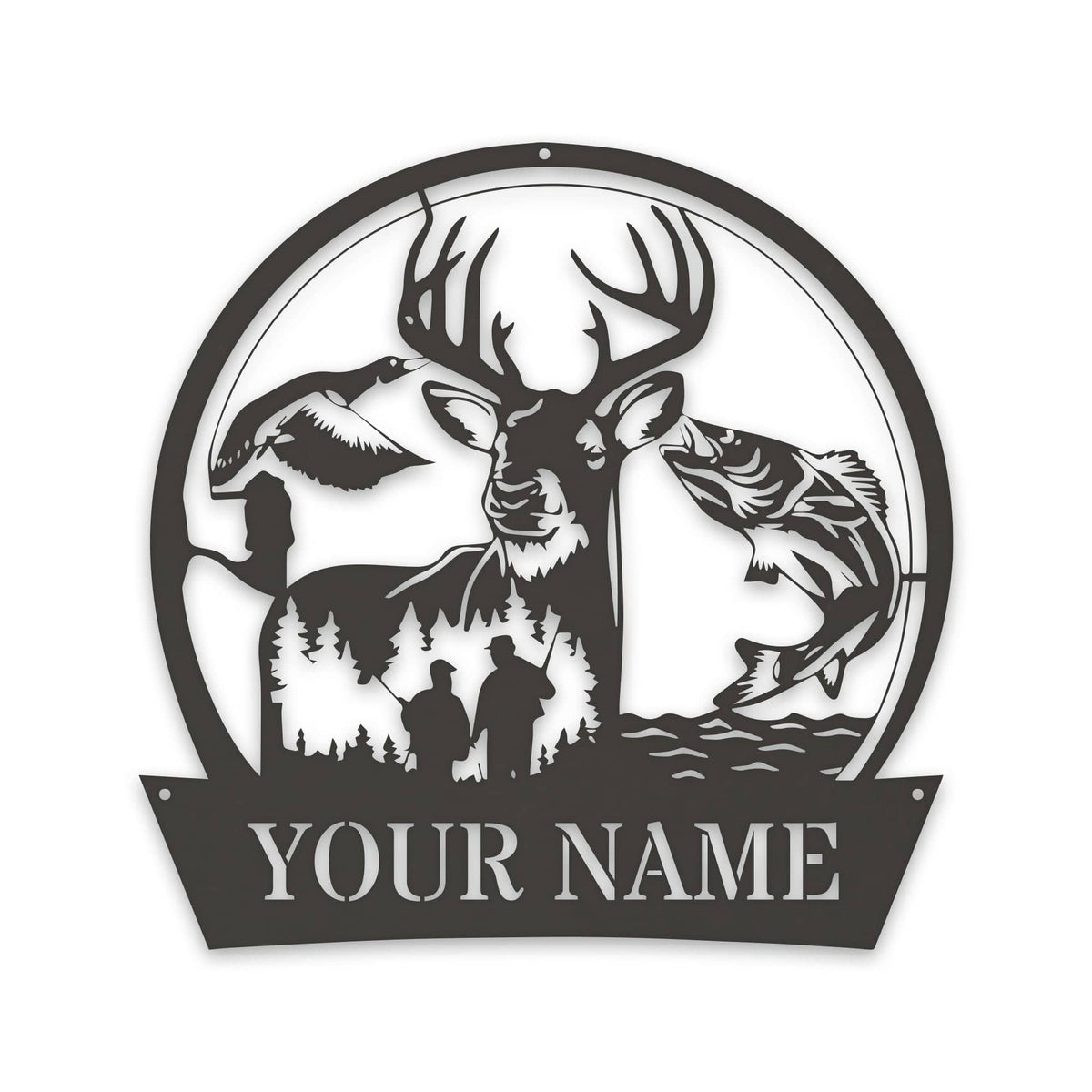 Great Outdoors Hunting Trio - Personalized Metal Sign