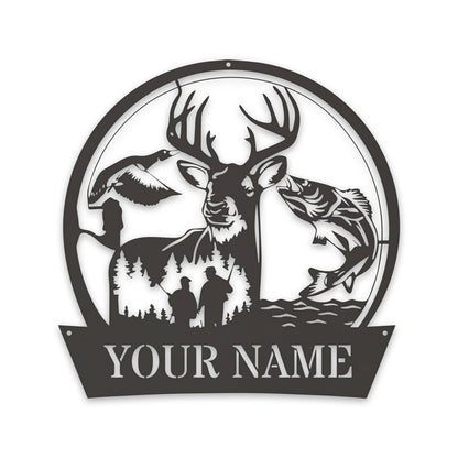 Great Outdoors Hunting Trio - Personalized Metal Sign