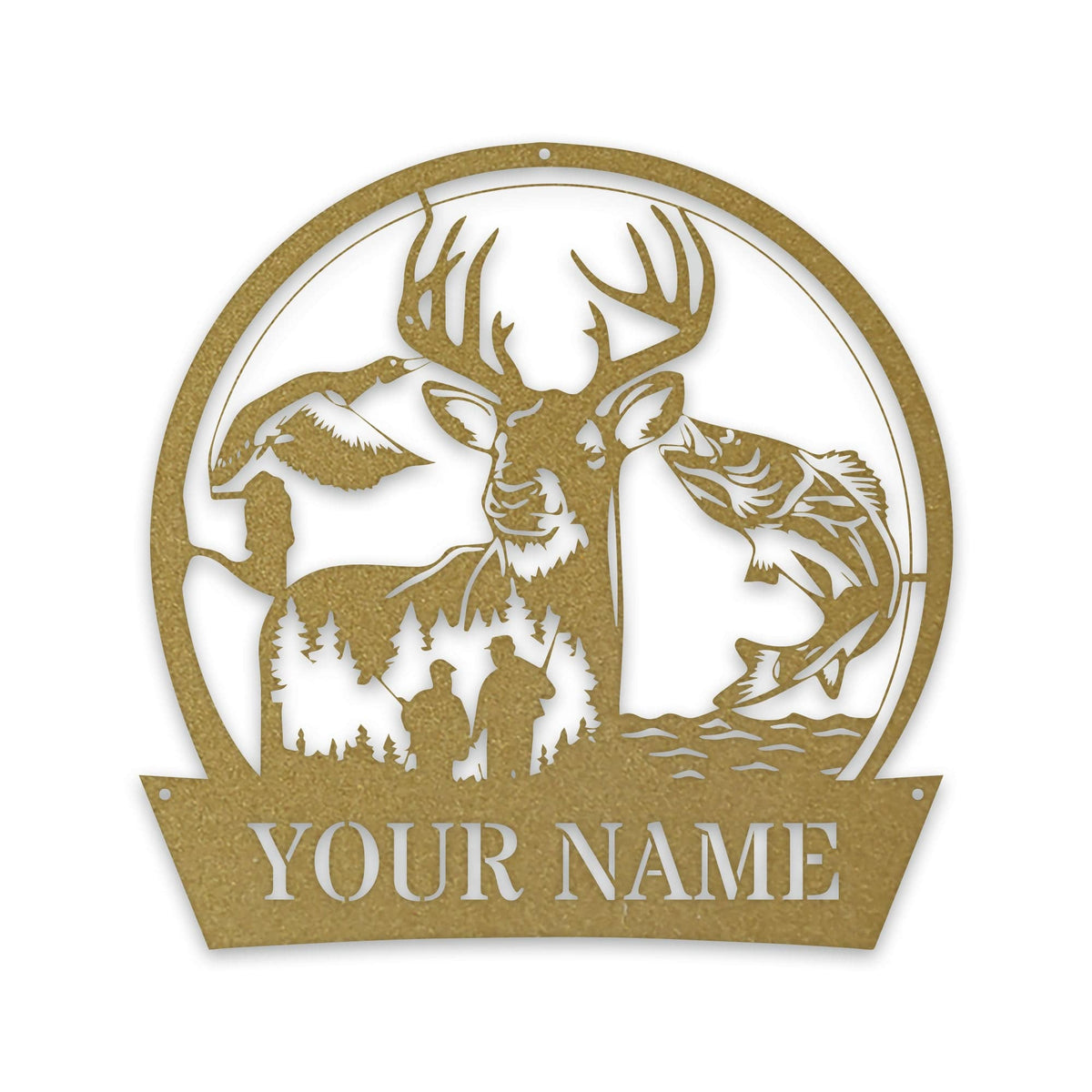 Great Outdoors Hunting Trio - Personalized Metal Sign