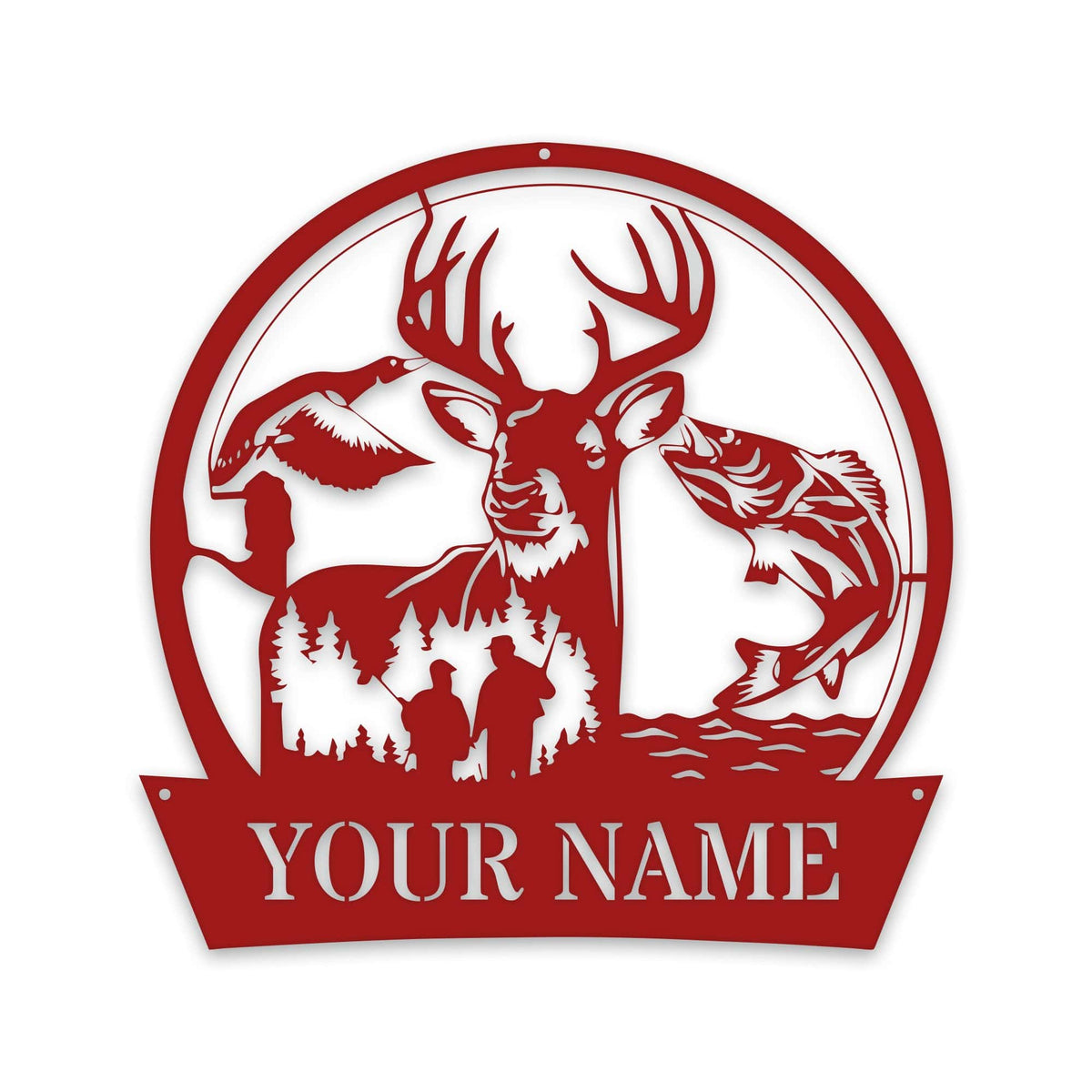 Great Outdoors Hunting Trio - Personalized Metal Sign