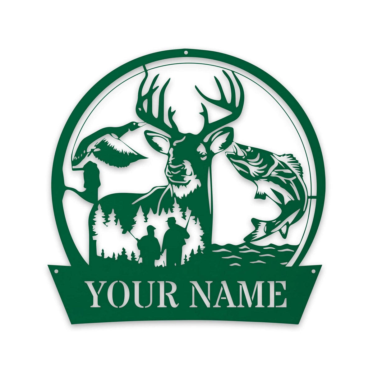 Great Outdoors Hunting Trio - Personalized Metal Sign