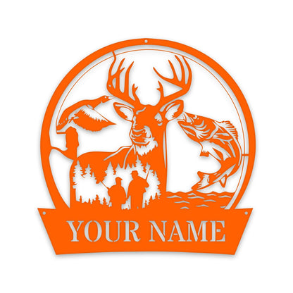 Great Outdoors Hunting Trio - Personalized Metal Sign